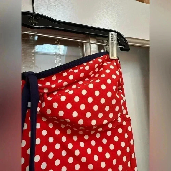 Tommy Hilfiger | Red White Navy Polkadot Halter Tie Tankini Top Size 6 Small S - Picture 3 of 9